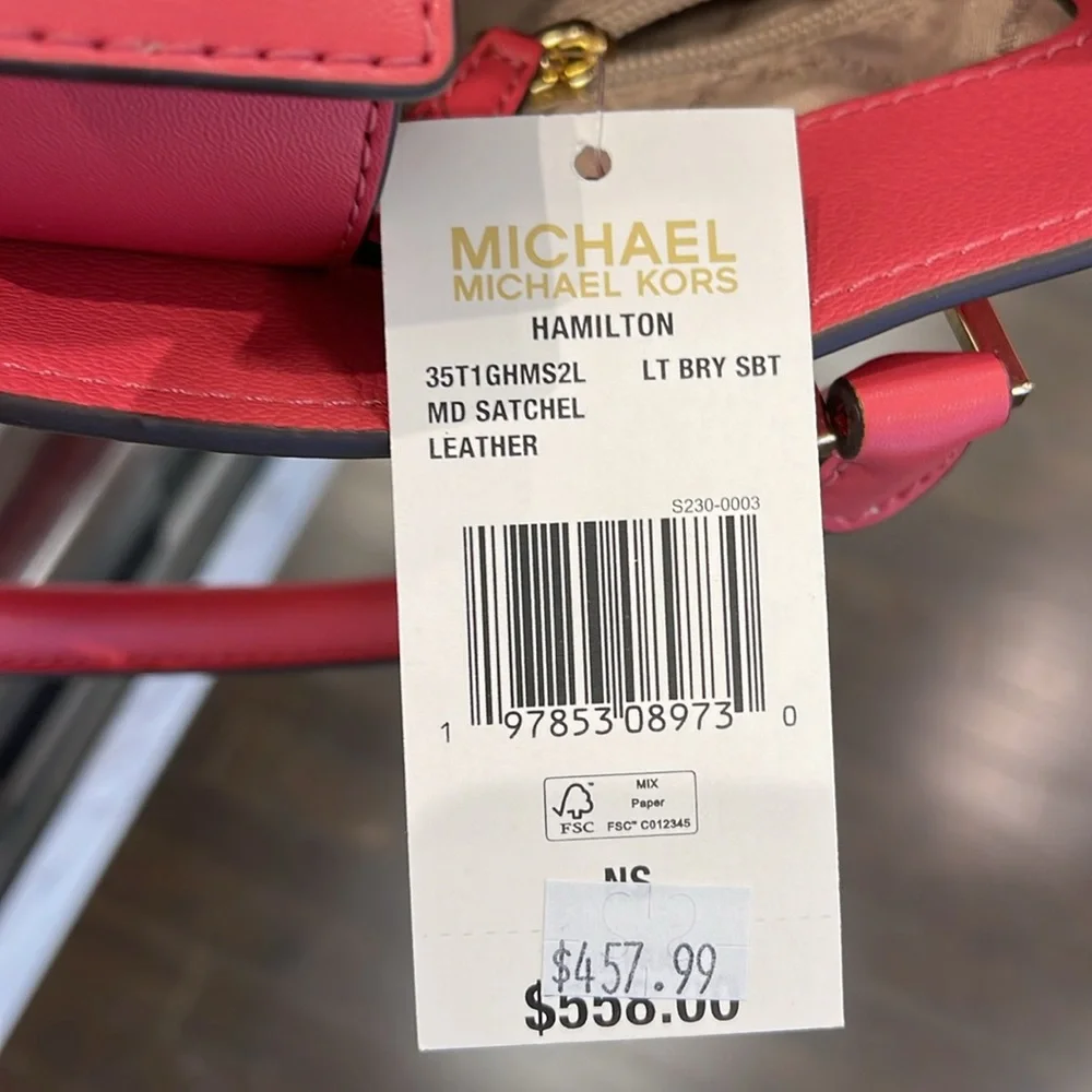 MICHAEL KORS HAMILTON MEDIUM SATCHEL 
 COLOR: LIGHT BERRY SHERBET 
NWT - Picture 14 of 16
